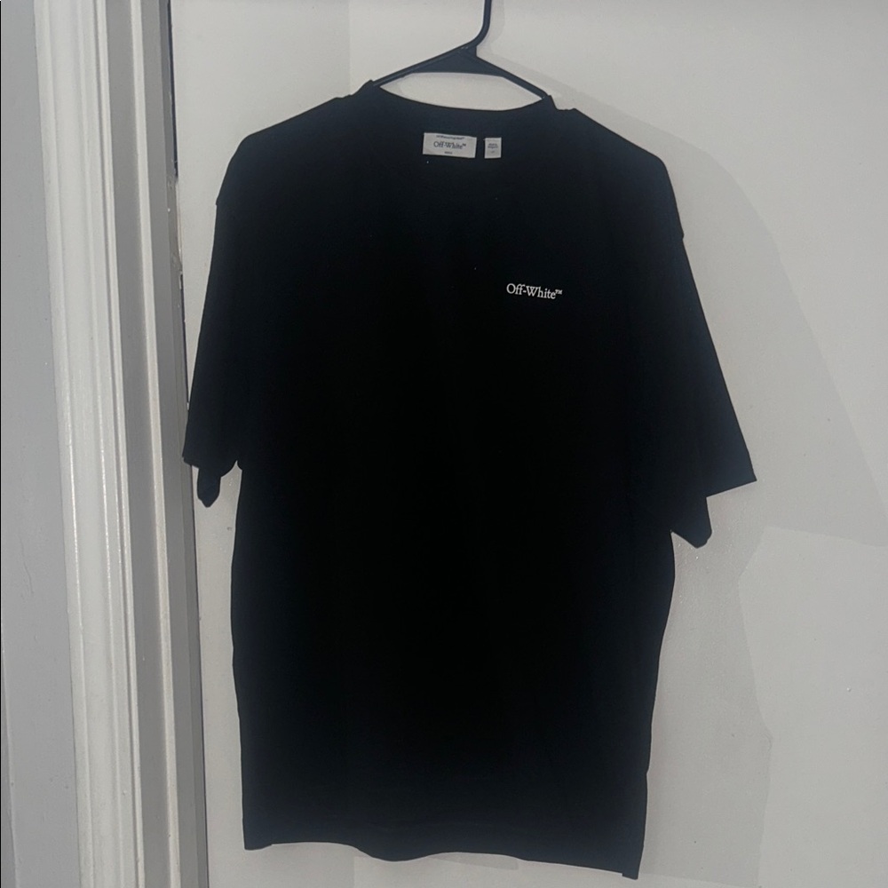 Off-White Black Short-Sleeve Tee with Small White Logo